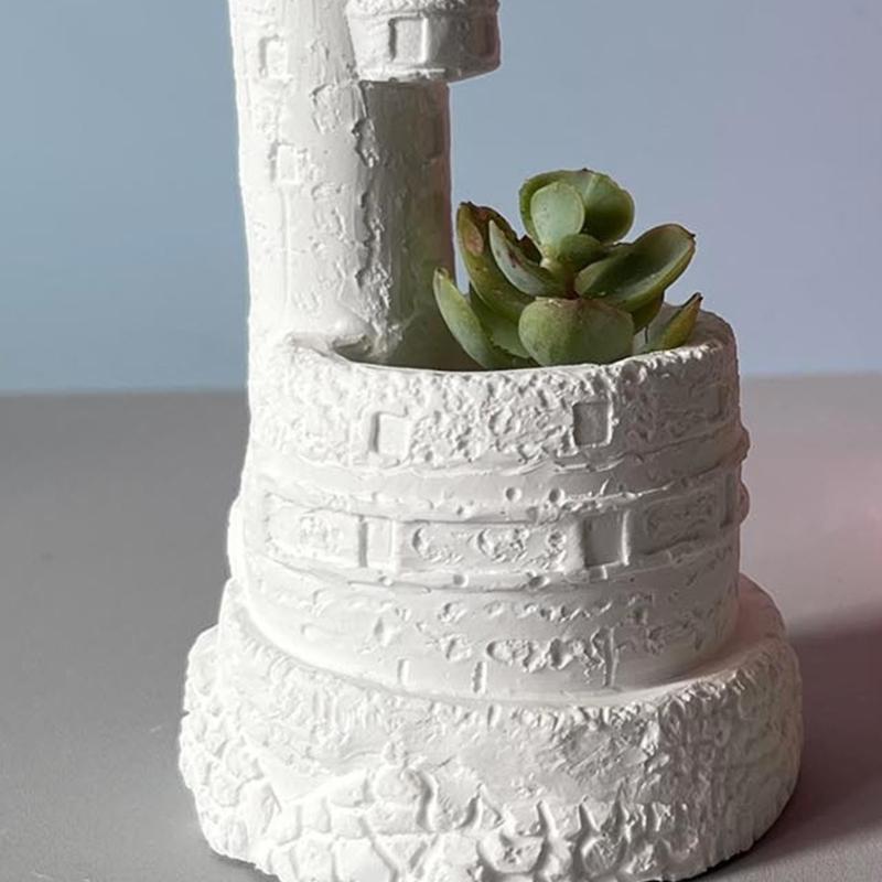 3D Lighthouse Candle Cup Silicone Moulds Plasters Molds Castings Molds Flower Pots Molds Craft Supplies