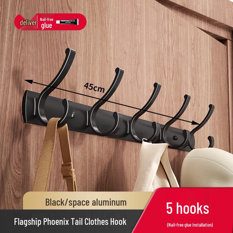 No-Drill Wall-Mounted Strong Entryway Coat & Hat Hook Rack