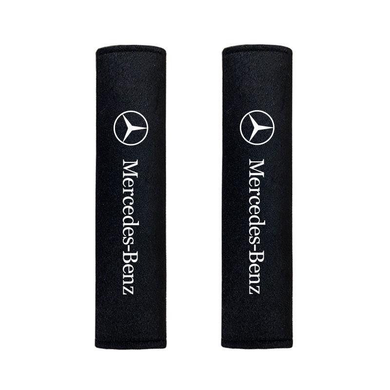 YDC4   2Pcs Car Interior Seat Belt Protector Cover Auto Accessories For Mercedes Benz AMG A C E S Class W203 W220 W206 W205 W211 C260 