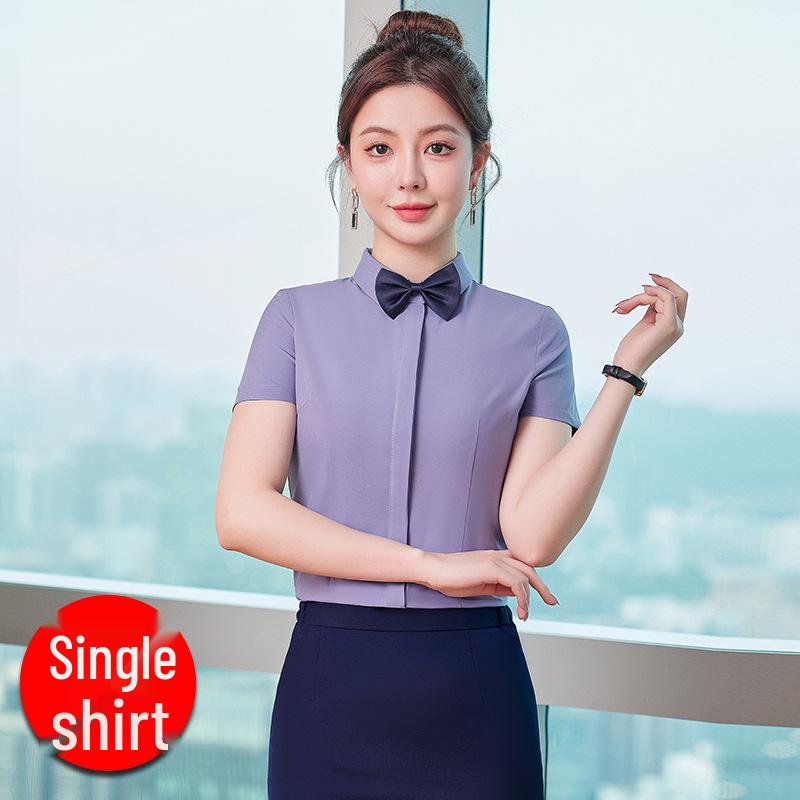 Unisex Long Sleeve Workwear Uniform for Hotel and Bank Employees - Spring/Fall Style Shirt Set