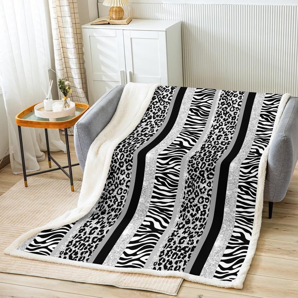 Red leopard zebra print blanket bold animal pattern soft throw modern home decor stylish bedroom bedding fashion design textile