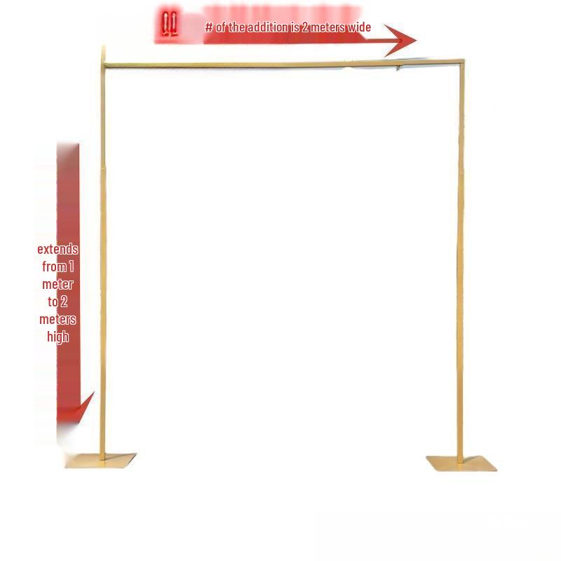 Gold Iron Wedding Arch with Telescopic Rods - Decorative Frame for Event Backgrounds