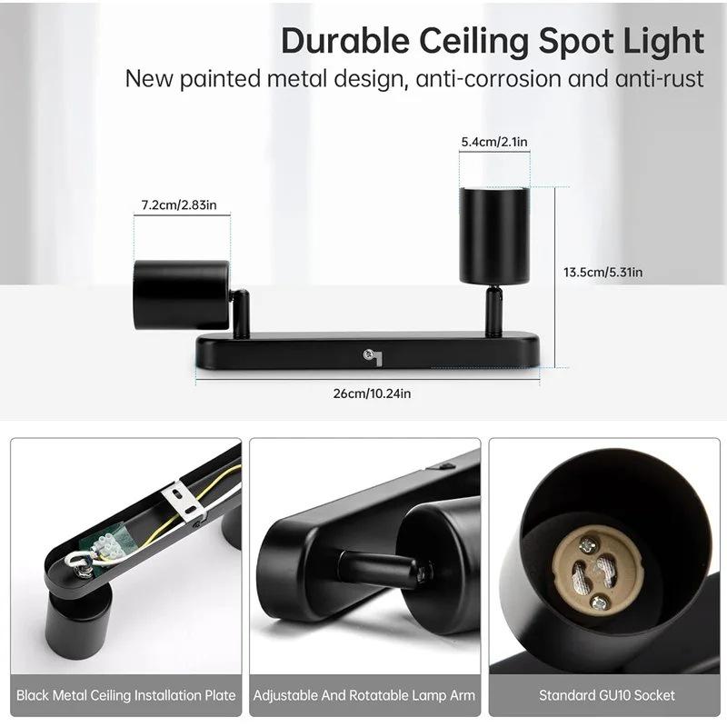 Nordic Surface-Mounted GU10 Anti-Glare Rotatable Ceiling Spotlight for Living Rooms and Corridors