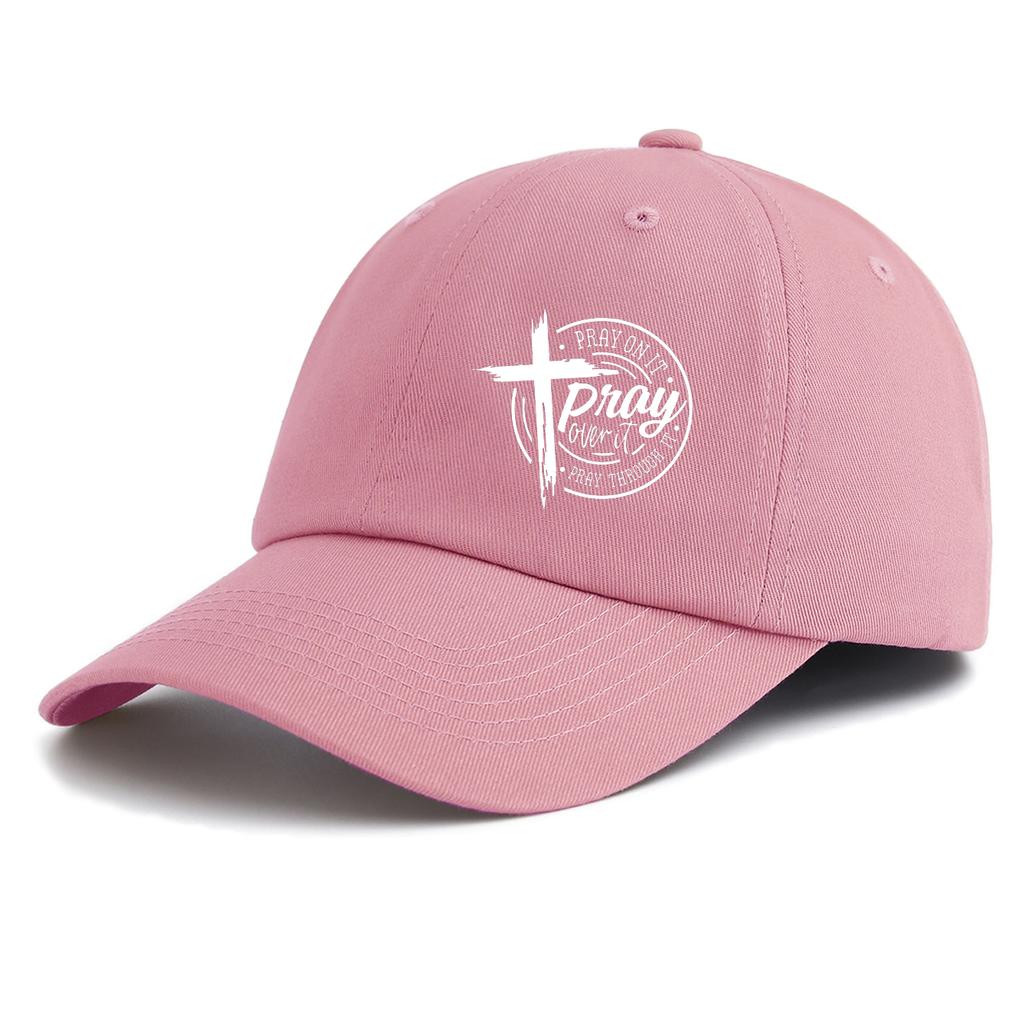 1pc PRAY Print Baseball Cap for Adults,Minimalist Retro Style Casual Soft Adjustable Dad Hat,Perfect As Gift