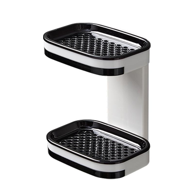 Premium Wall-Mounted Traceless Drainage Double-Layer Soap Rack