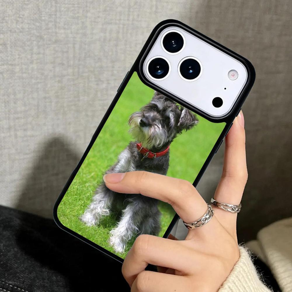 Capa Case für iPhone 17 Air 16 Pro Max 15 Plus 11 13 Mini 14 12 Rückseite Handyhülle Schnauzer Hund