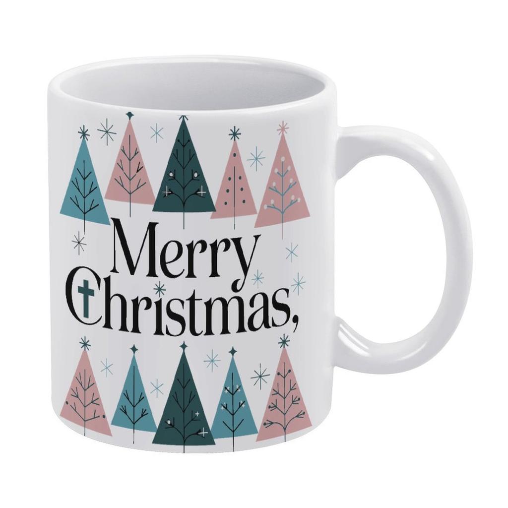 1pc 11oz Blank Ceramic Coffee Mug, Double-sided Printed Cup, Shiny White Look, High Quality Ceramic, Easy To Wash, Everyday Durable Mug