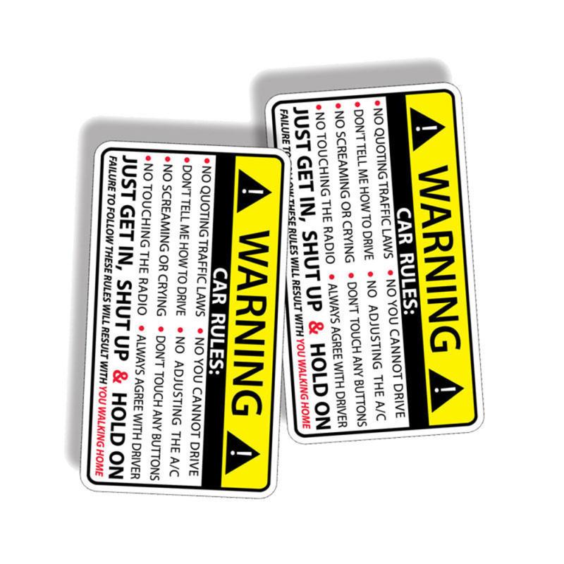 2 Stück P116 Auto Sicherheitswarnhinweise Aufkleber Selbstklebend Abnehmbar Wasserdichter Aufkleber Für