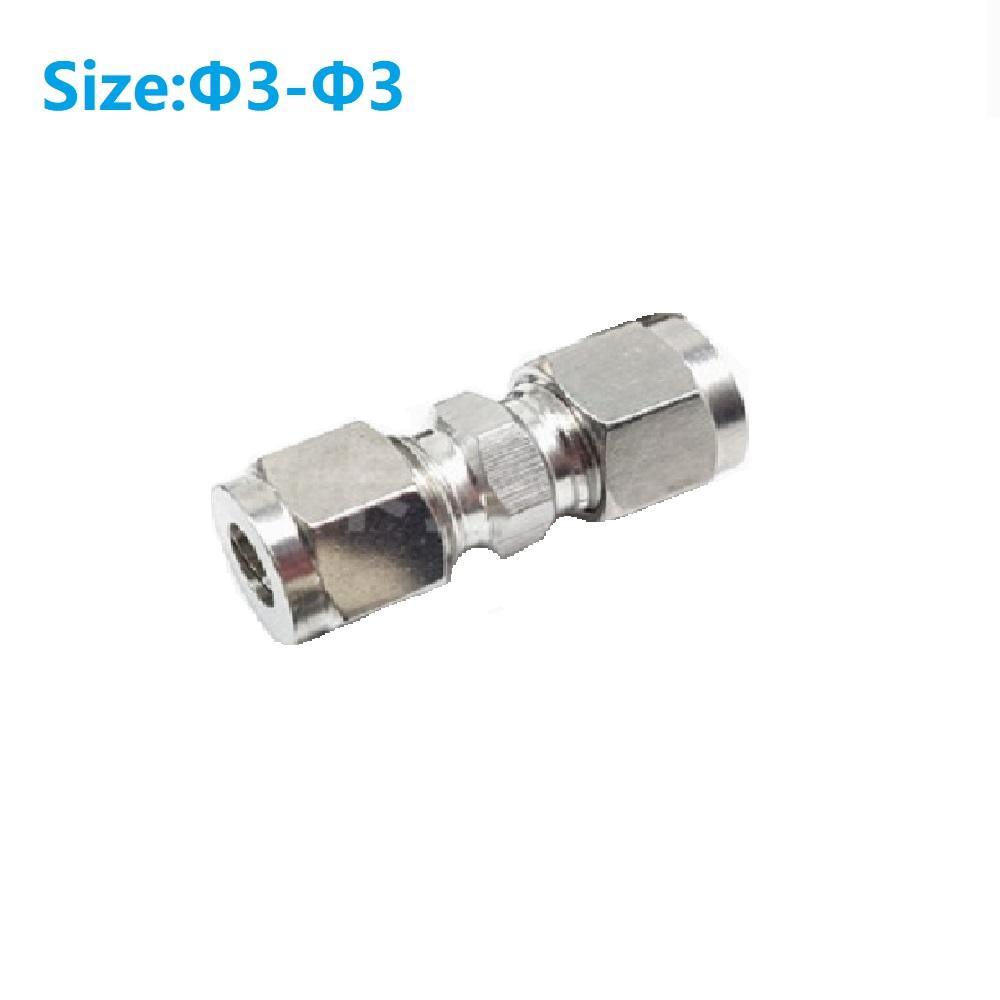 3/4/6/8/10/12mm Stainless Steel Compression Tube Fitting Straight Compression Fitting Coupler Double-Ferrule Adapter