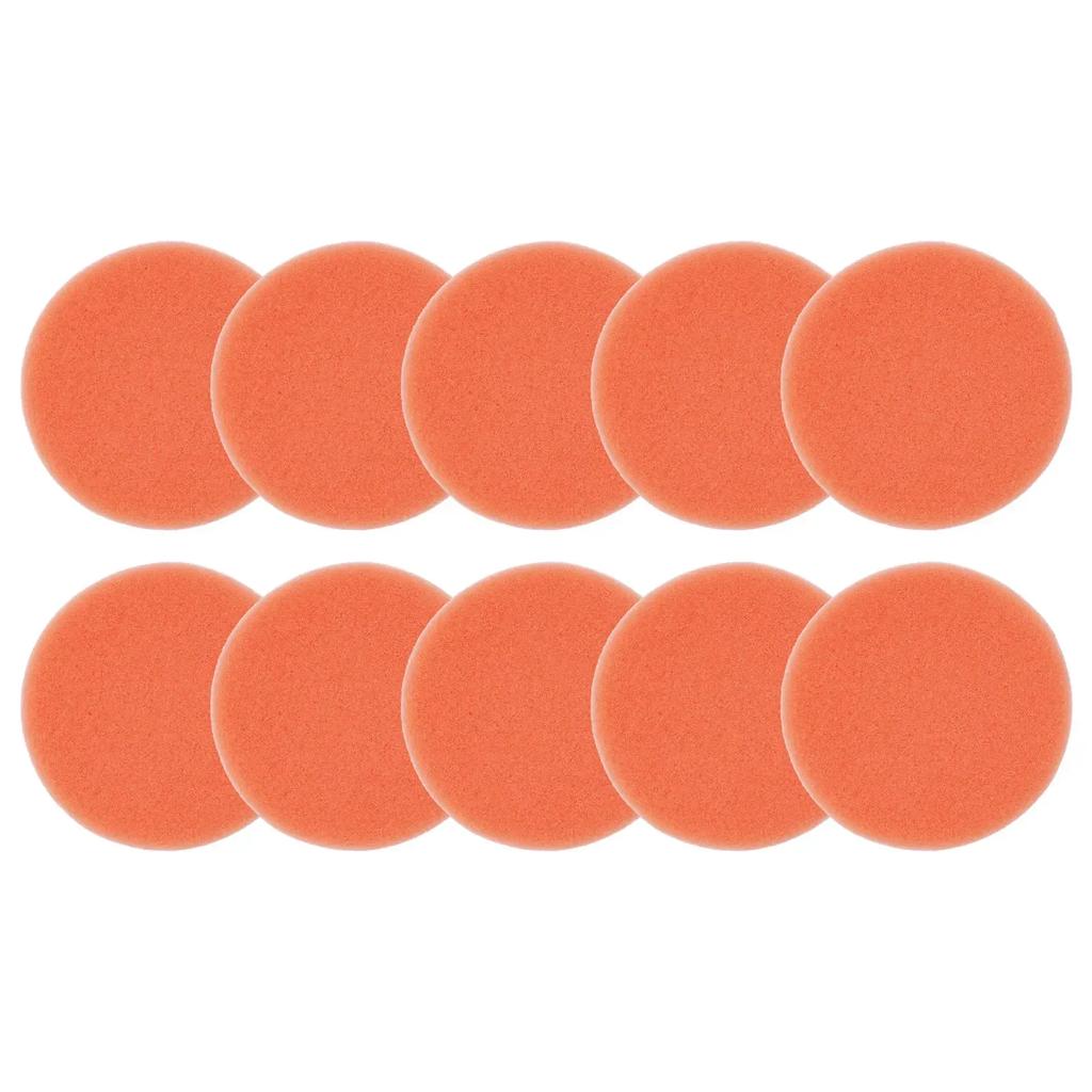 10PCS Sponge 75mm Car Roundness Polishing-Sponge Orange Smooth Flat Sponge Polishing Pad Orange Polishing Disc