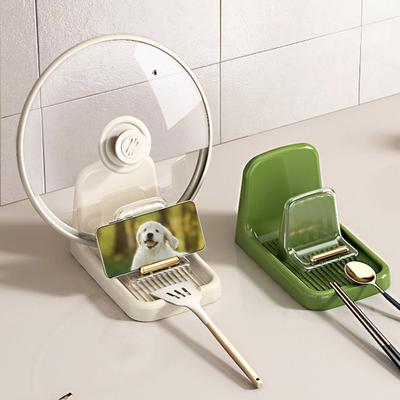 Pot Lid Rack Plastic Spoon Holder Stand Kitchen Organizer Fork Spatula Rack Pan Cover Shelf Tableware