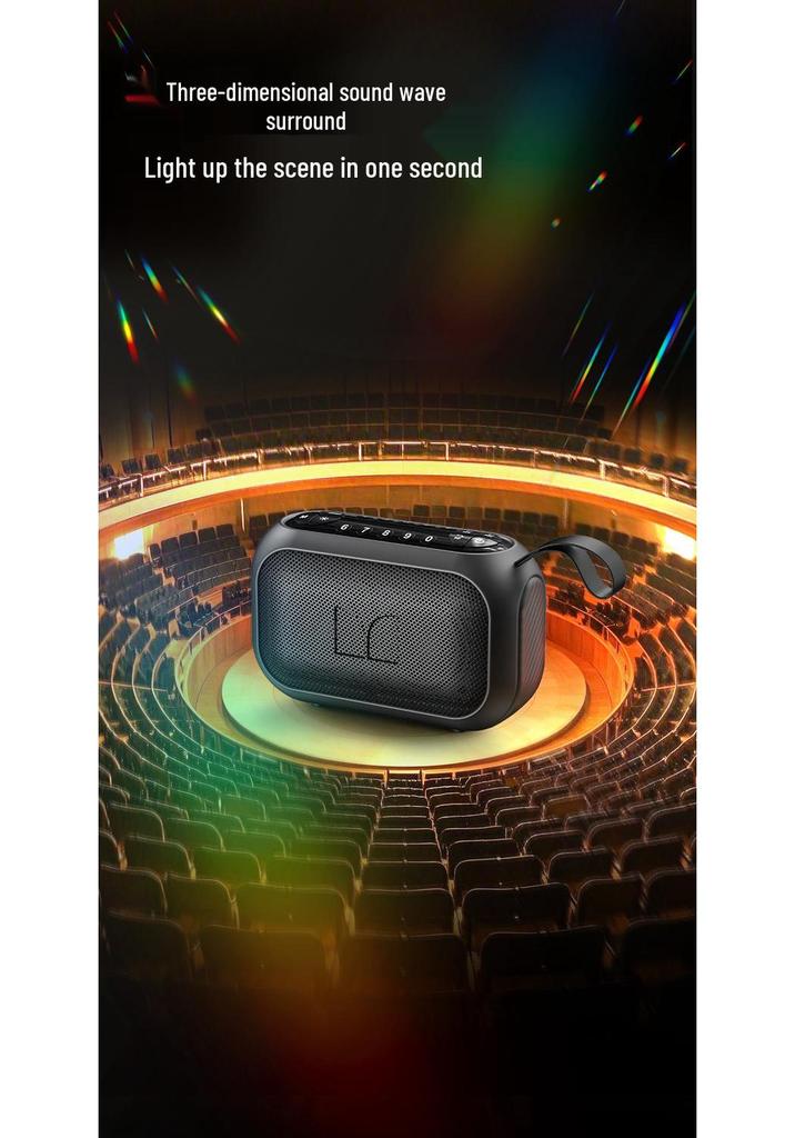 MS62110 Monster Bluetooth Outdoor Portable Speaker with Large Volume, High Sound Quality, Card Slot, USB Drive, and Subwoofer.