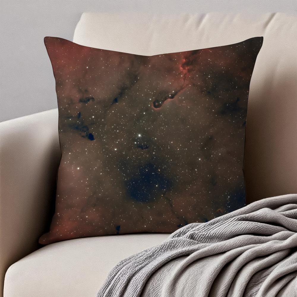Beautiful Night Stars Cushion Cover Pillowcase Antidustmite Invisible Zipper Short Plush Sofa Cushion