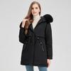 Women’s Hooded Windproof Thicken Warm Cotton-padded Parkas Winter Jacket With Detachable Sleeves