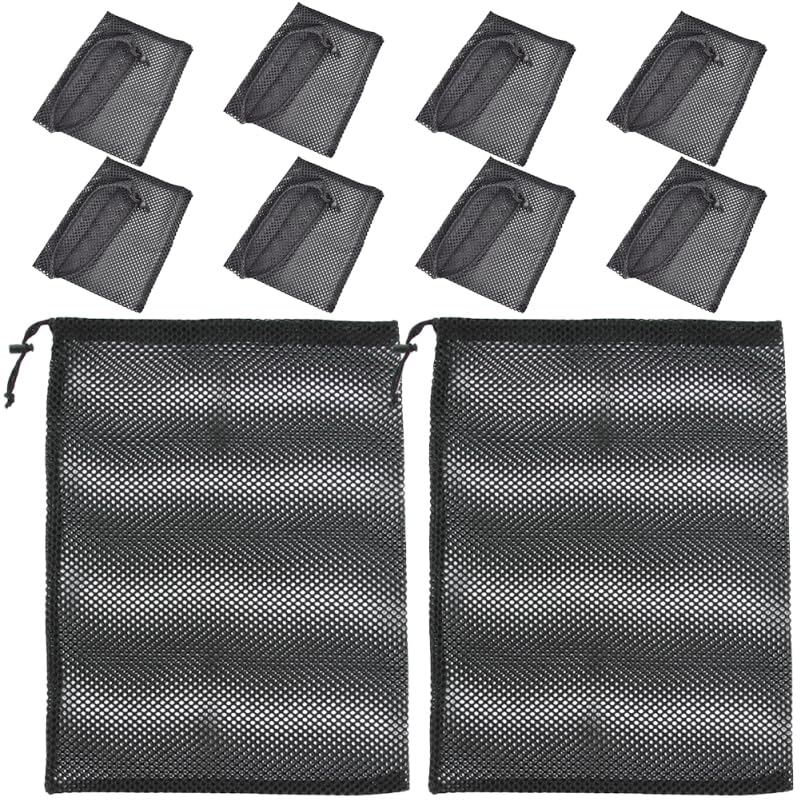 Garneck Mesh Bags, 10-Piece Set, Multifunctional Drawstring Net Bags for Storing Items, Durable, 45x35cm