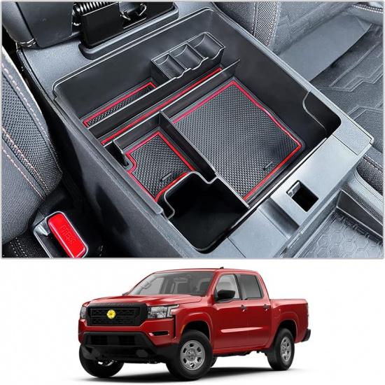 CDEFG For   2024 2025 Frontier Pickup Truck Center Console Organizer 2024 2025 Frontier Truck Armrest Storage Box -2024 2025 Frontier Truck