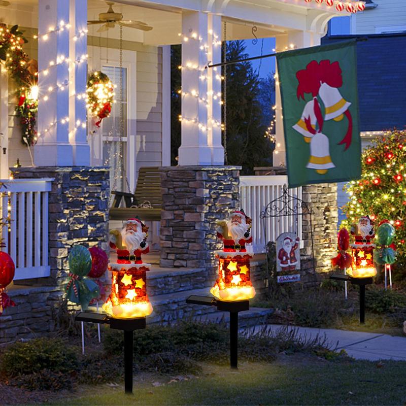 Solar Christmas Garden Stake Lights Christmas Yard Solar Stake Lights Solar Pathway Lights For Gardens Patios Lawns