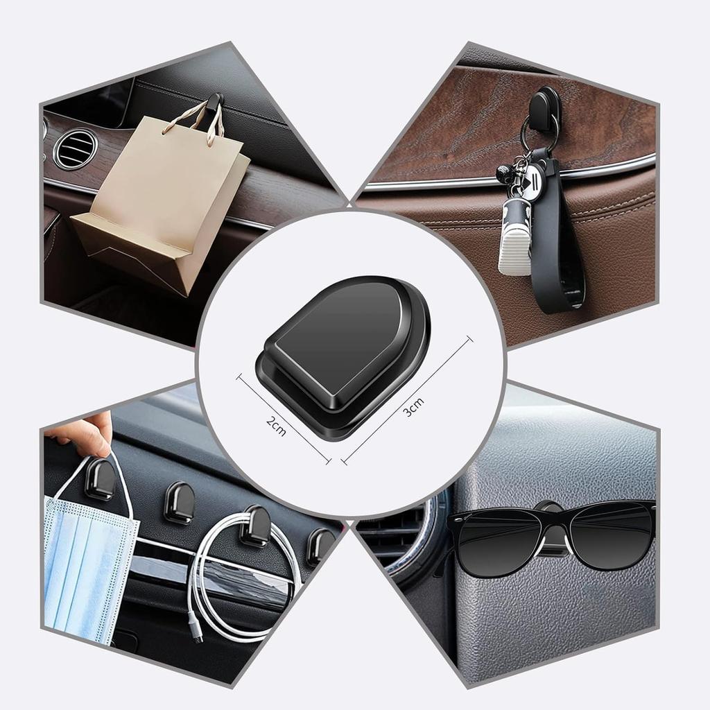 Car Hooks, Mini Hooks, Car Storage Hooks, Adhesive Tape, Storage Hooks, Strong Adhesive, Portable,