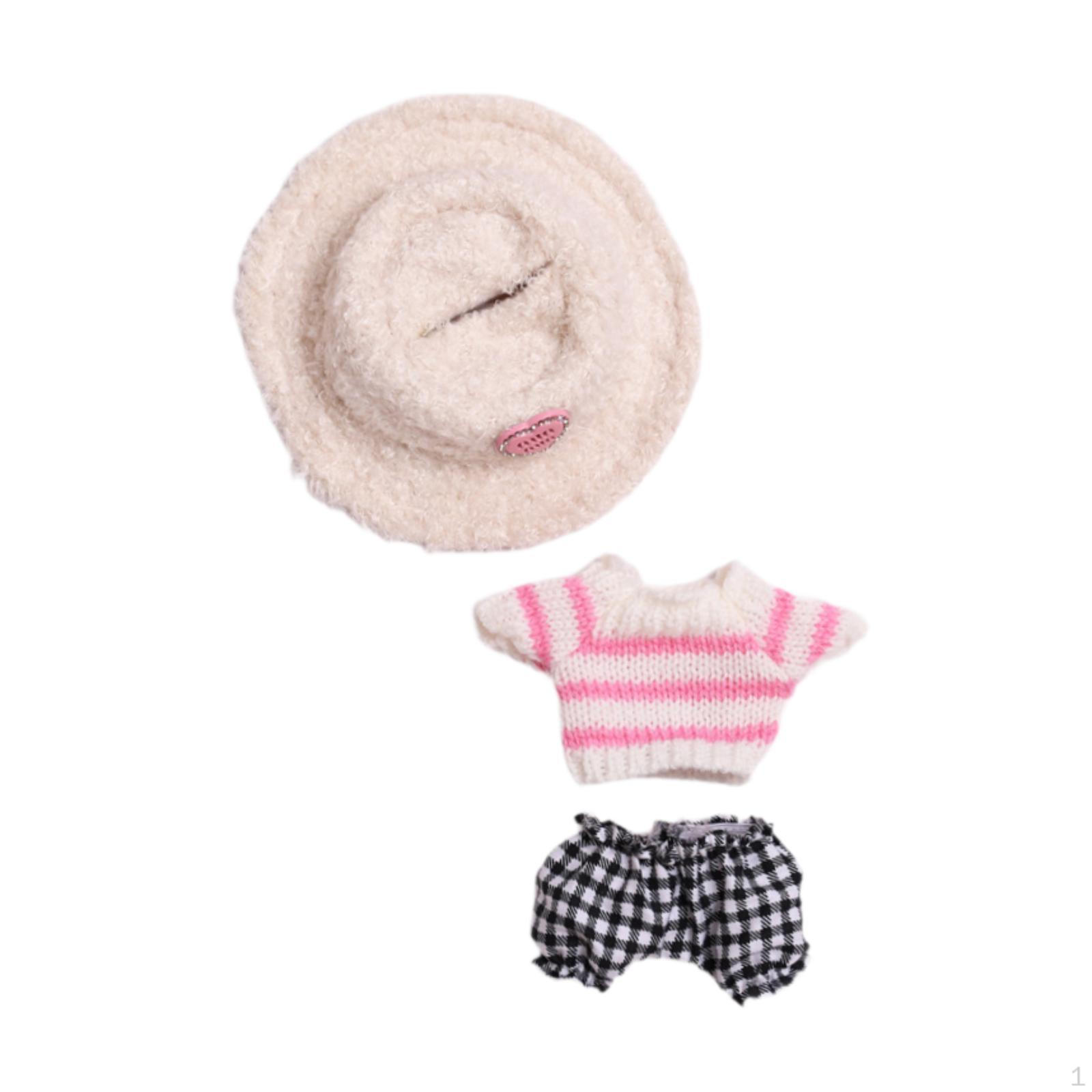 

Детский комплект одежды для 6-дюймовой куклы со шляпой и штанами чёрный