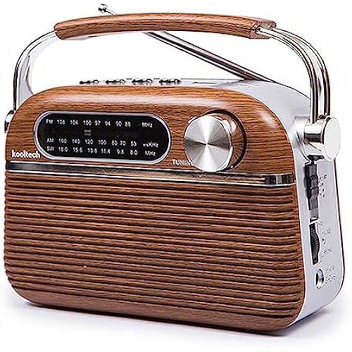 Radio Portable Bluetooth - KOOLTECH - Vintage - Sans Fil - Bluetooth - Mains Libres