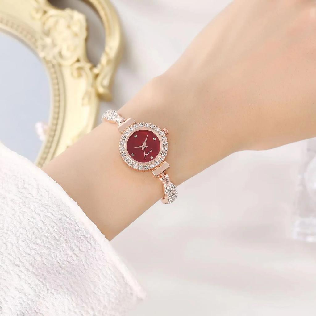 Vintage Casual Ladies Watches Luxury Watch Women Bracelet Rhinestone Fashion Wristwatch Bracelet Relojes Para Mujer