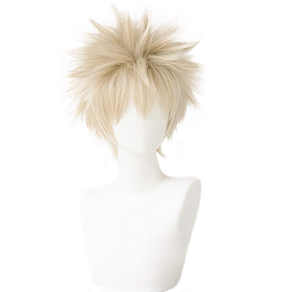 Heat-resistant cosplay wig, Bakugo Katsuki from The Second Castle, perfect for Christmas and Halloween, plus 2 bonus items