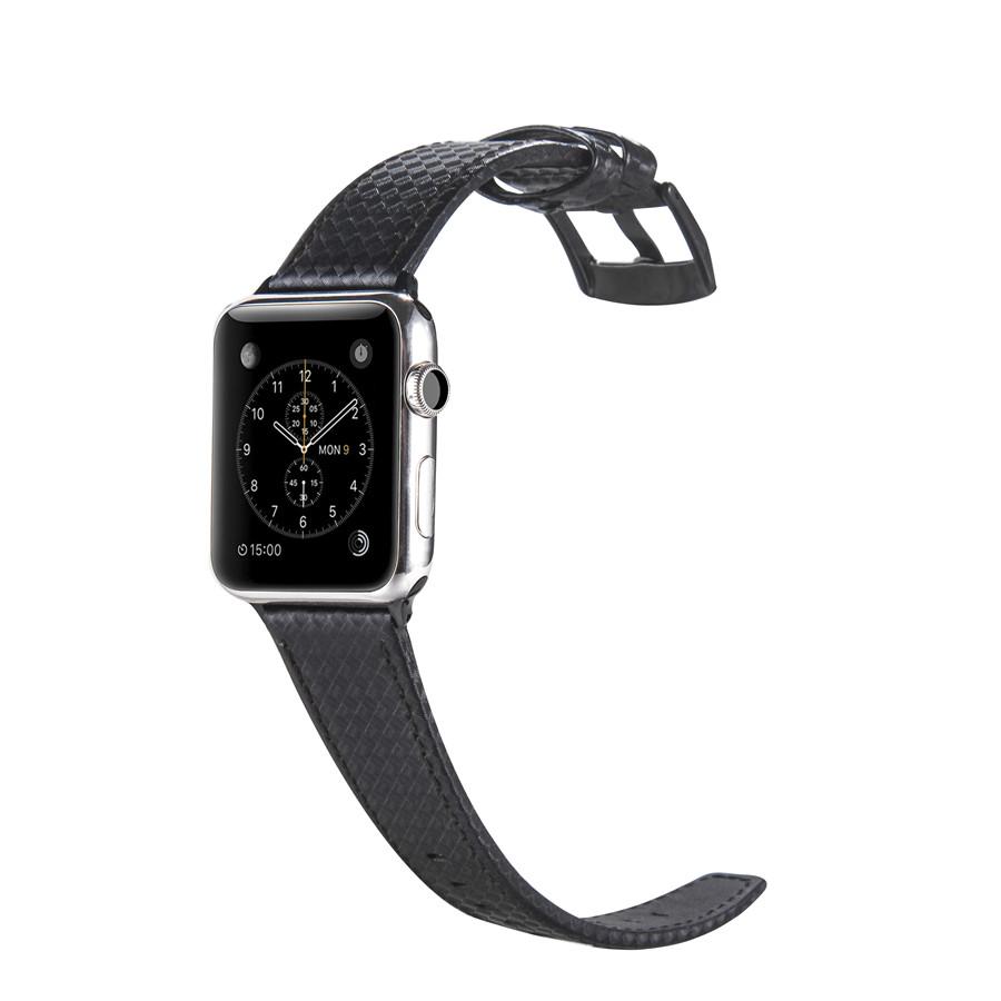 Fashion  Leather Carbon Fiber Strap for Apple Watch 9 8 7 Ultra Buckle Watch Bands for IWatch6 5 4 3SE 40 44 41 45mm 49mm Buckle Band Accessories