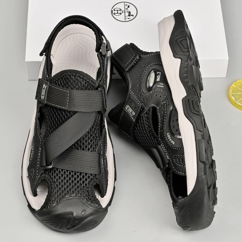 Fashion Vacation Summer Roma Flats Non-slip Quick Dry Wading Aqua Shoes Half Drag Handmade Sandals for Man Suitable Men's Beach Shoes