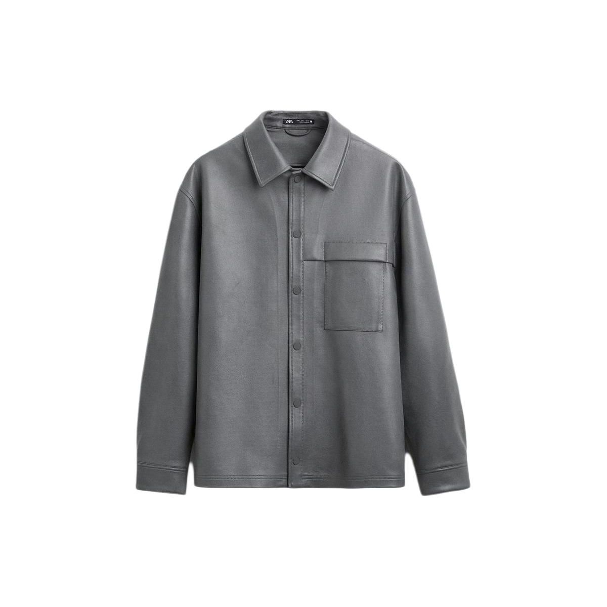 

Zara Fashionable Versatile Gray Long Sleeve Shirt Men shirts 3715303-802 S