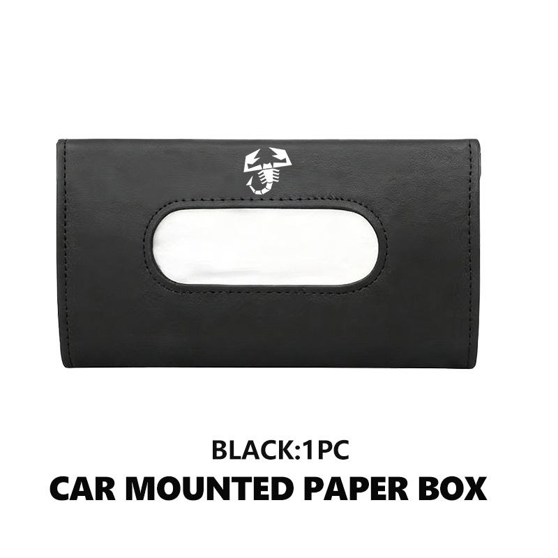 

For Abarth Car Logo Tissue Box Sun Visor Type Block Hanging Tissue Storage Box Accessories FIAT 500 FR Doblo Siena Stilo Tipo