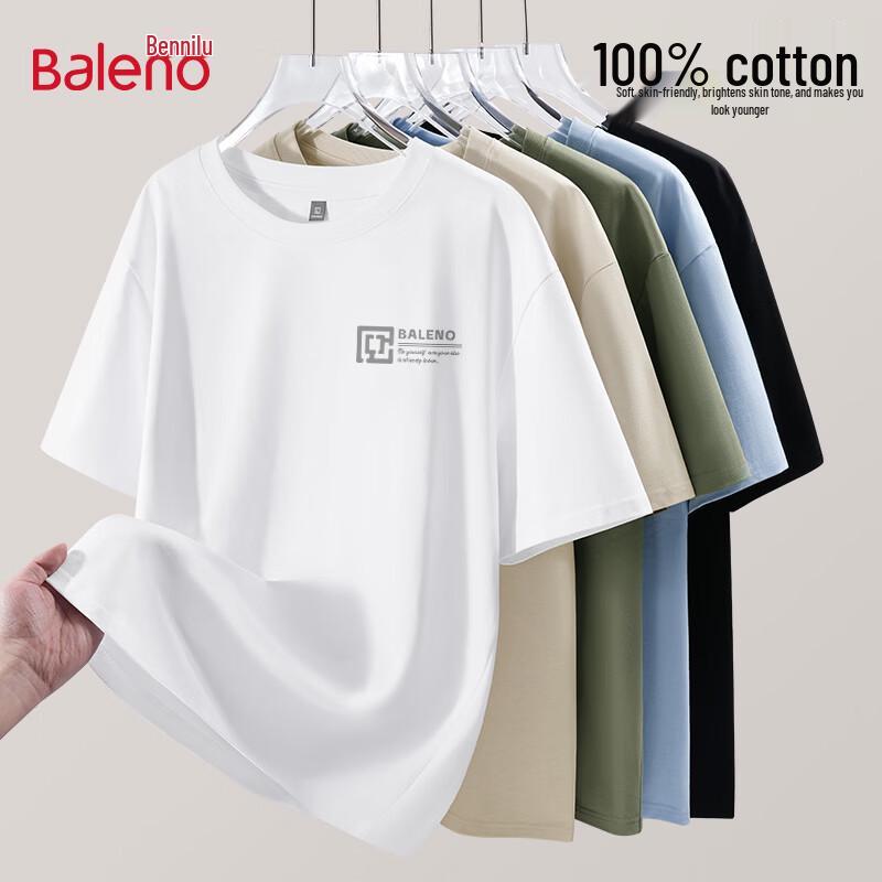

Baleno Men s Pure Cotton Short Sleeve T-shirt L