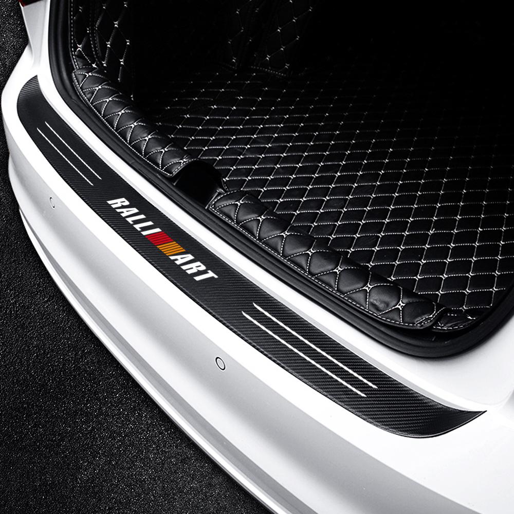 1 Stück Kohlefaser Auto Logo Hinterer Stoßfänger Kofferraum Schutzaufkleber Für Mitsubishi Space Star Lancer 9 Outlander Xl Eclipse Cross Asx