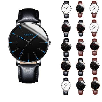 Herrenuhr mit Leder-Business-Modearmband zum Verschenken