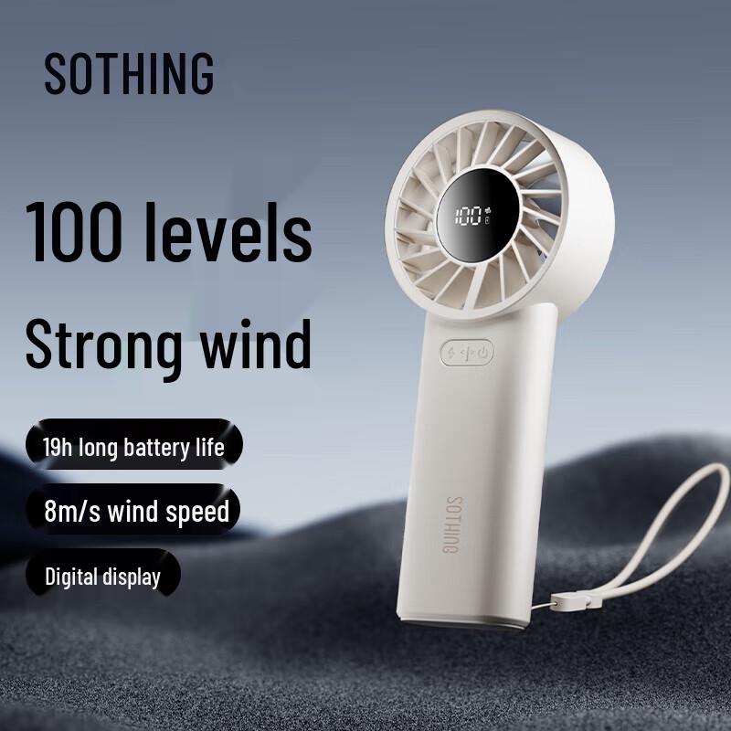 SOTHING Portable Handheld Fan with Power Bank & Long Battery Life