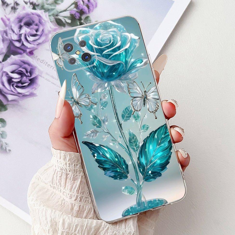 Clear For Oppo Reno 4Z 5G Case Cover CPH2065 Cute Cat Fashion Flowers Painted Soft Back Cover For Oppo Reno4 Z 5G Phone Case