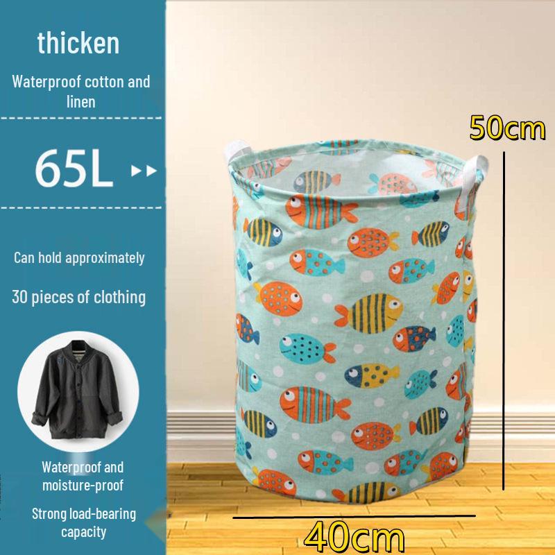 Cotton Linen Collapsible Laundry & Toy Basket