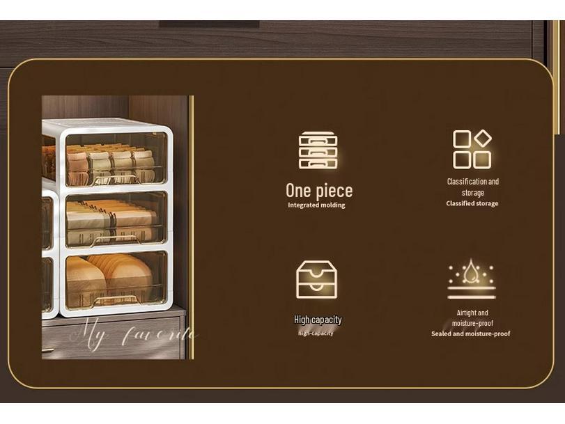 Three-in-One Drawer-Style Underwear, Sock & Panty Organizer Box