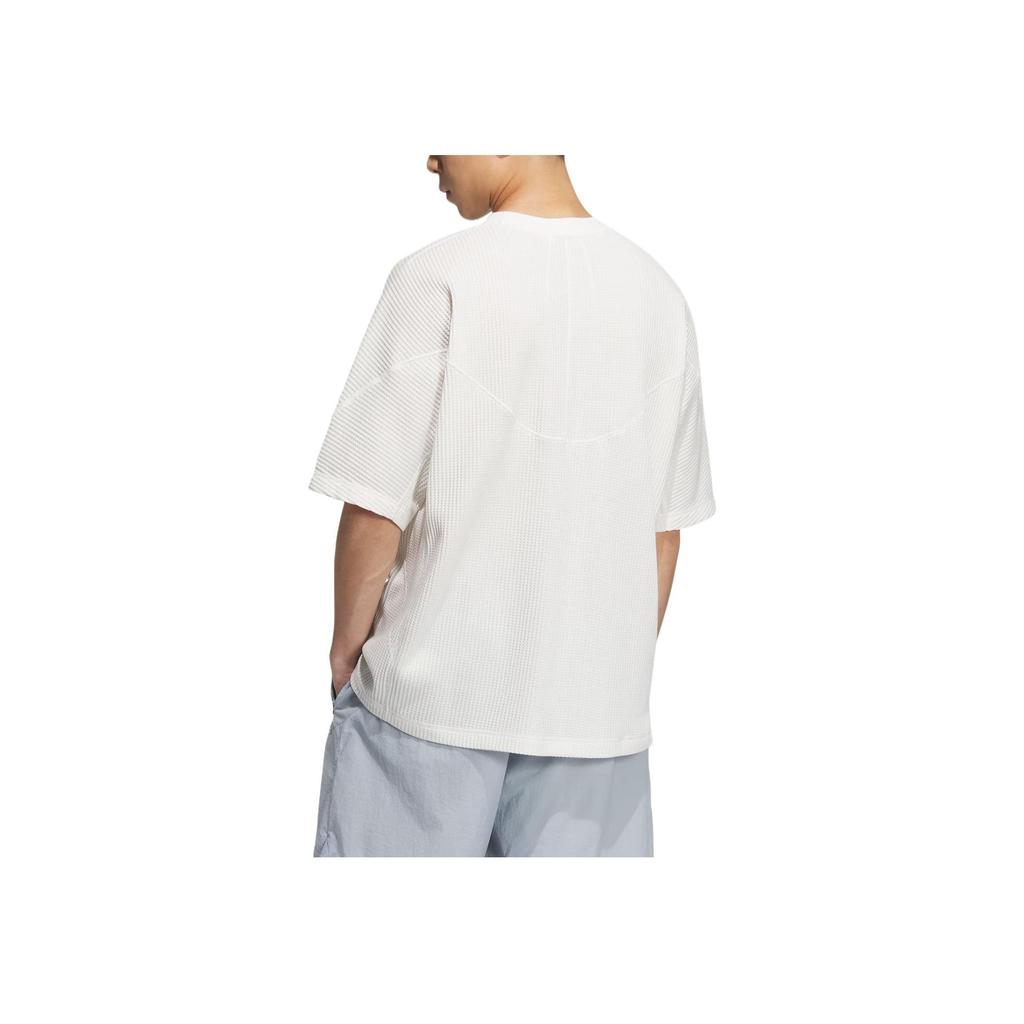 Adidas Serie Fos Suave Cómoda de Moda Versátil Camiseta de Manga Corta Tops para Hombre Blanco Brillante KB4611