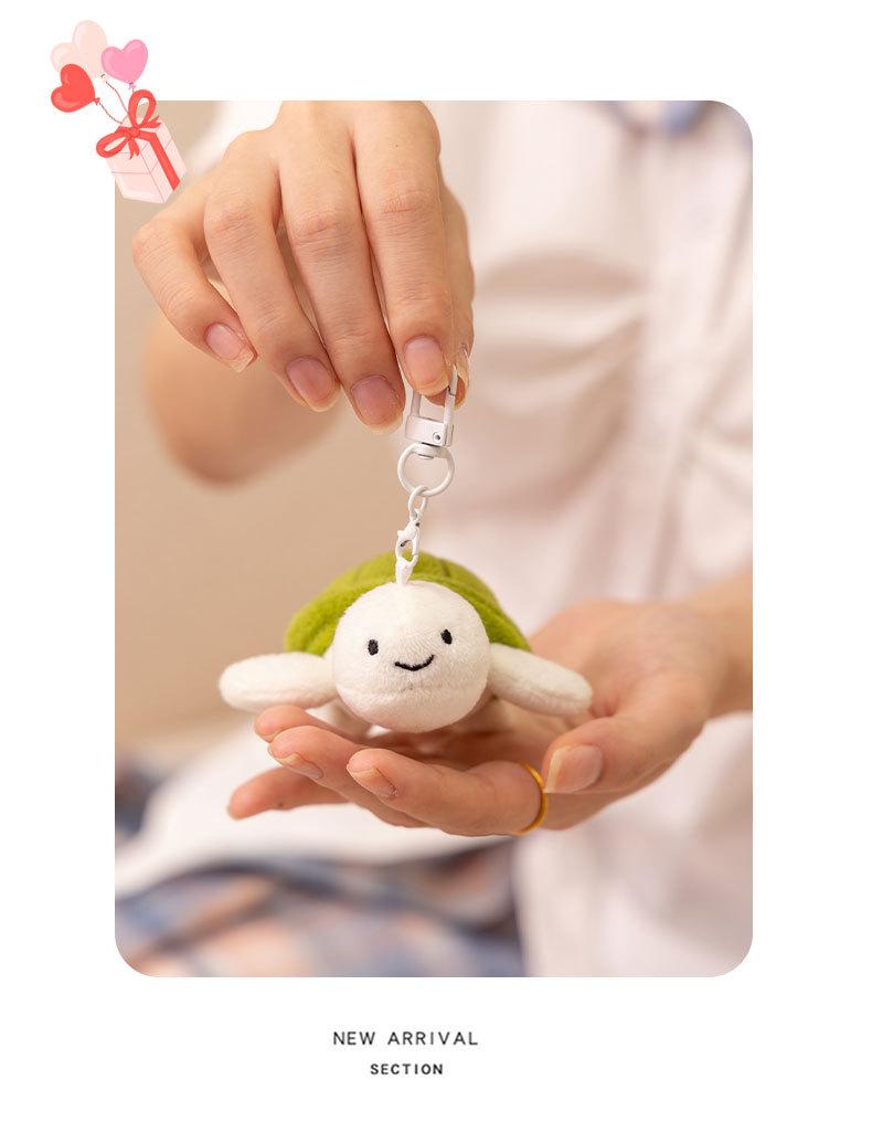 Coconut Turtle Pendant Keychain - Beach Plush Figurine for Backpack Accessories