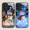 Winter Christmas Snowman Pattern Tempered Glass Phone Case for Samsung Galaxy S25 Ultra S24 S23 Plus S22 S21 S20 FE A56 5G Cover