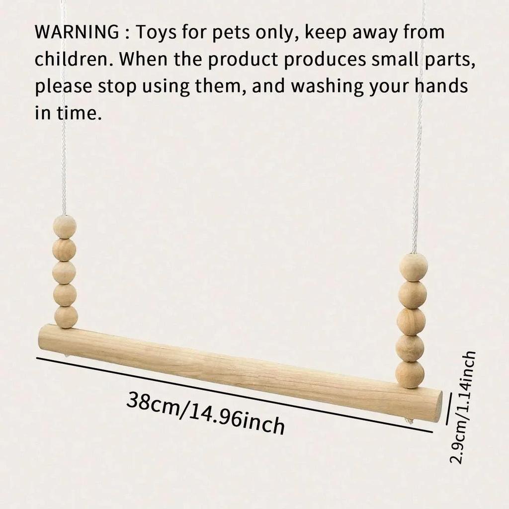 1 Stück-Papageienspielzeug Haustier Huhn Hahn Schaukelspielzeug Holzperlen Hängebrücke Schaukel Haustier Vogelspielzeug