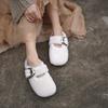 Fashion versatile bag head fluffy shoes women wear lazy women flat-bottomed cotton drag sheepskin fur integrated half slippers velvet winter