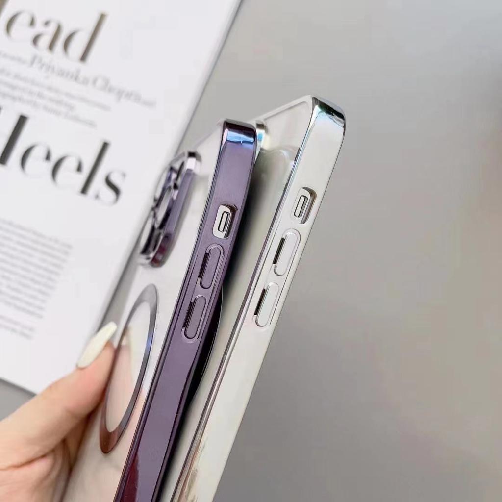 Applicable To IPhone 16 Electroplated Mobile Phone Case Apple 15 Transparent Magnetic 14 ProMax Full-package Lens Film Protection Case