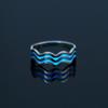 Women's Creative Glow-in-the-Dark Stainless Steel Ring with Three-Layer Wave Design