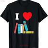 I Love Books For Readers Writers Librarians T Shirt Vintage Washed Versatile Homme Stretched Top For Everyday Wear