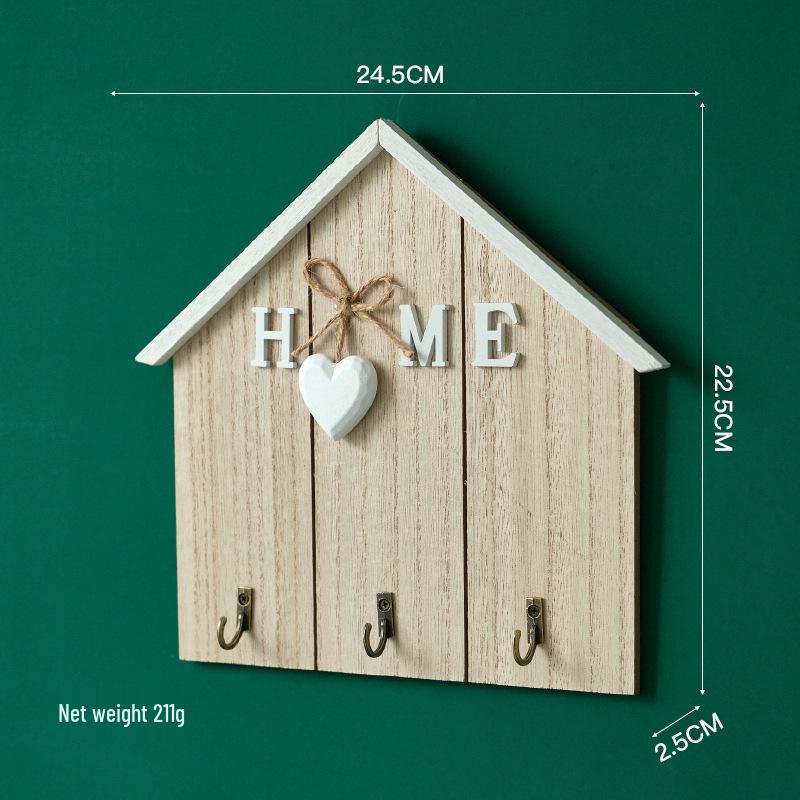 Wooden Wall-Mounted Key and Coat Hook – Punch-Free Door Hanger for Entryway