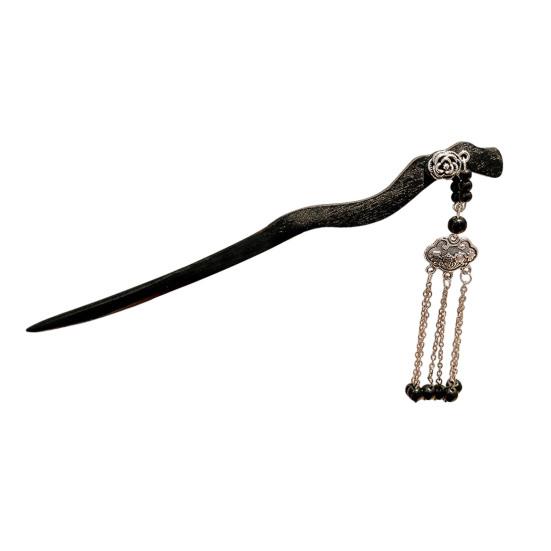 Chinese Ancient Style Hair Stick Metal Pendant Tassel Handmade Hair Chopstick Women Fringe Design Updo Hairstyle Accessory