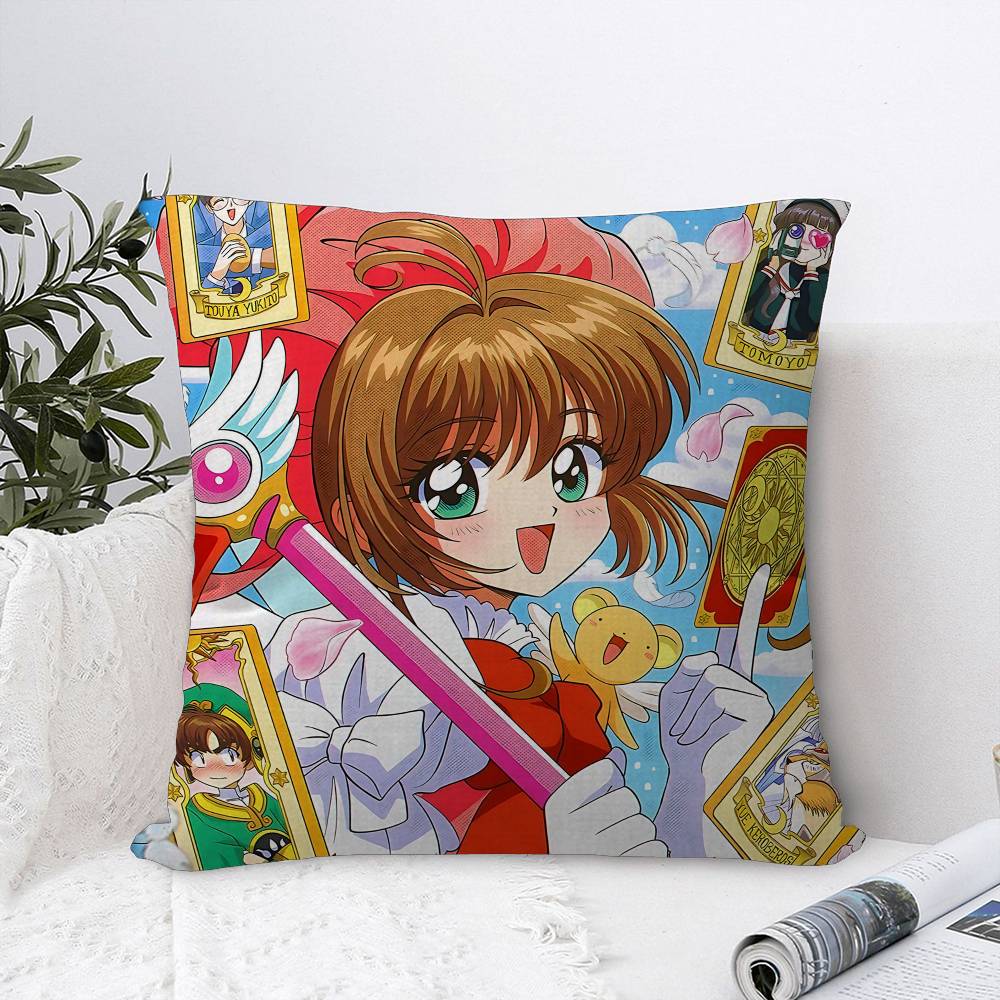 Japanese Anime C-Cardcaptor Sakura Cushion Cover Polyester Sofa Cushions Decorative Throw Pillows Home Decoration Pillowcover