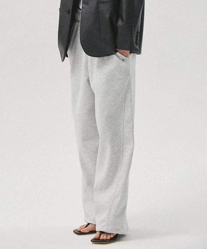 Aheule Aro Oversized Wide Drawstring Sweatpants_White Melange