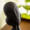 Spellbound Black Ecomix Handcrafted Face Sculpture - Sustainable Modern Art Decor Accent